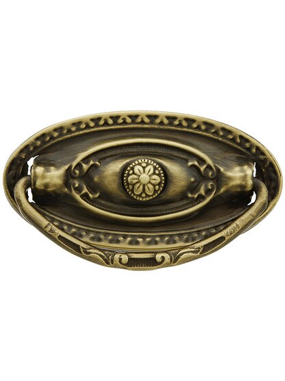 Large Colonial Revival Style Single Post Pull in Antique-by-Hand - 3 inch Width.