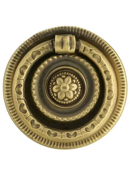 Small Empire Style Single Post Pull in Antique-By-Hand Finish.