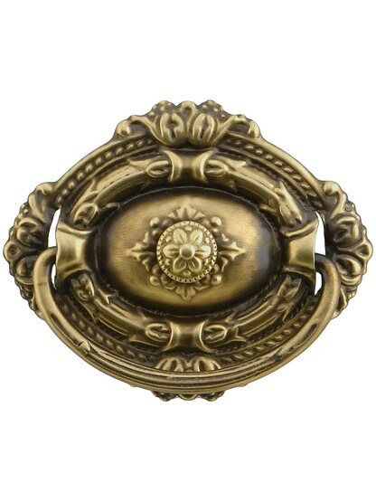 Victorian Style Single Post Pull in Antique-by-Hand - 2 3/4 inch Width.