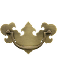 American Chippendale Brass Bail Pull in Antique-by-Hand - 3-Inch Center-to-Center