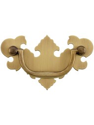 American Chippendale Brass Bail Pull in Antique-by-Hand - 2 1/2-Inch Center-to-Center