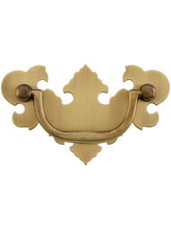 American Chippendale Brass Bail Pull in Antique-by-Hand - 2 1/2-Inch Center-to-Center.