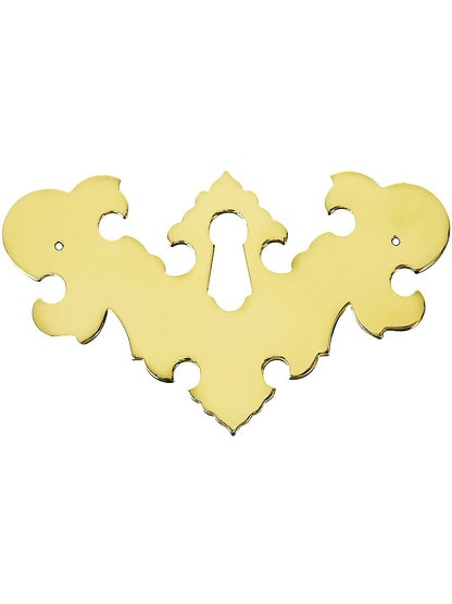 Solid Brass Colonial Revival Style Keyhole Escutcheon.