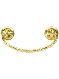 Notched-Brass Bail Pull with Eyelet Posts - 3" Center-to-Center