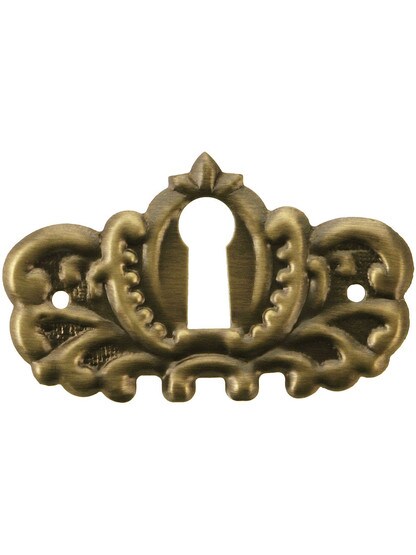 Stamped Brass Keyhole Cover in Antique-By-Hand Finish.