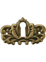 Stamped Brass Keyhole Cover in Antique-By-Hand Finish