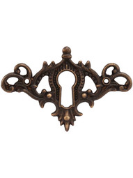 Brass American Oak Cabinet Keyhole in Antique-by-Hand.