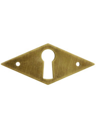 Stamped Diamond Shaped Keyhole Cover in Antique-By-Hand Finish.
