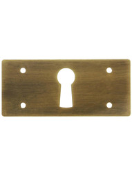 Solid Brass Rectangular Mission Style Keyhole Cover in Antique-By-Hand Finish.