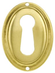 Stamped Brass Vertical Oval Keyhole Cover.