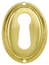 Stamped Brass Vertical Oval Keyhole Cover.