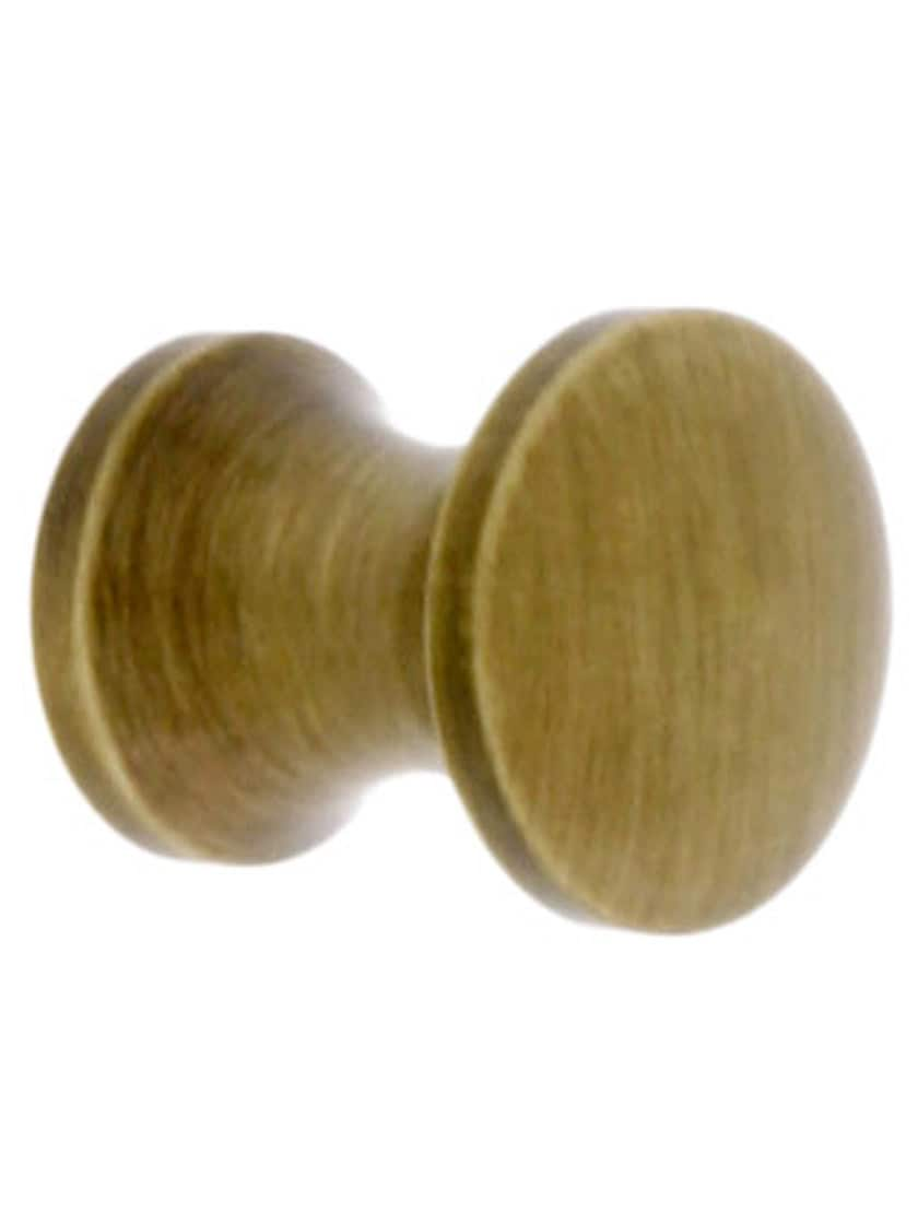 Tiny Brass Cabinet Knob in Antique-By-Hand - 3/8 Diameter