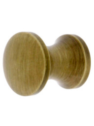Tiny Brass Cabinet Knob in Antique-By-Hand - 3/8" Diameter