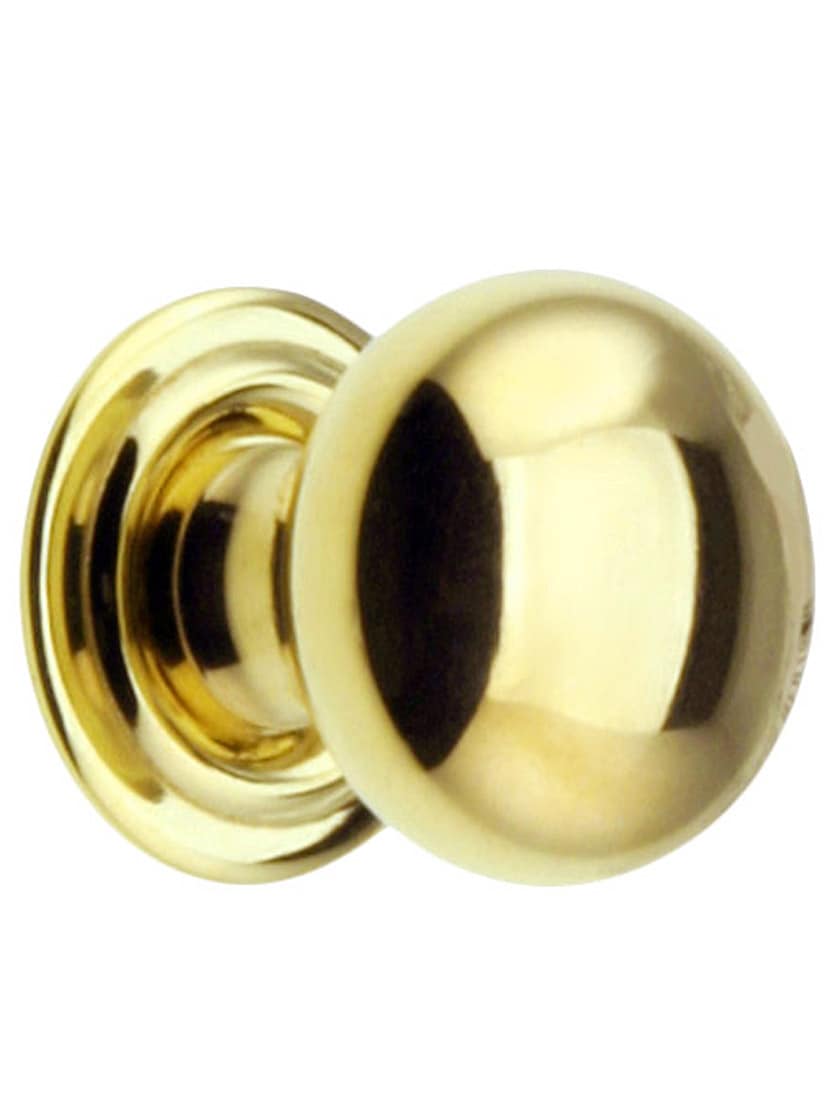 Extra Small Brass Cabinet Knob With Rosette - 5/8 Diameter