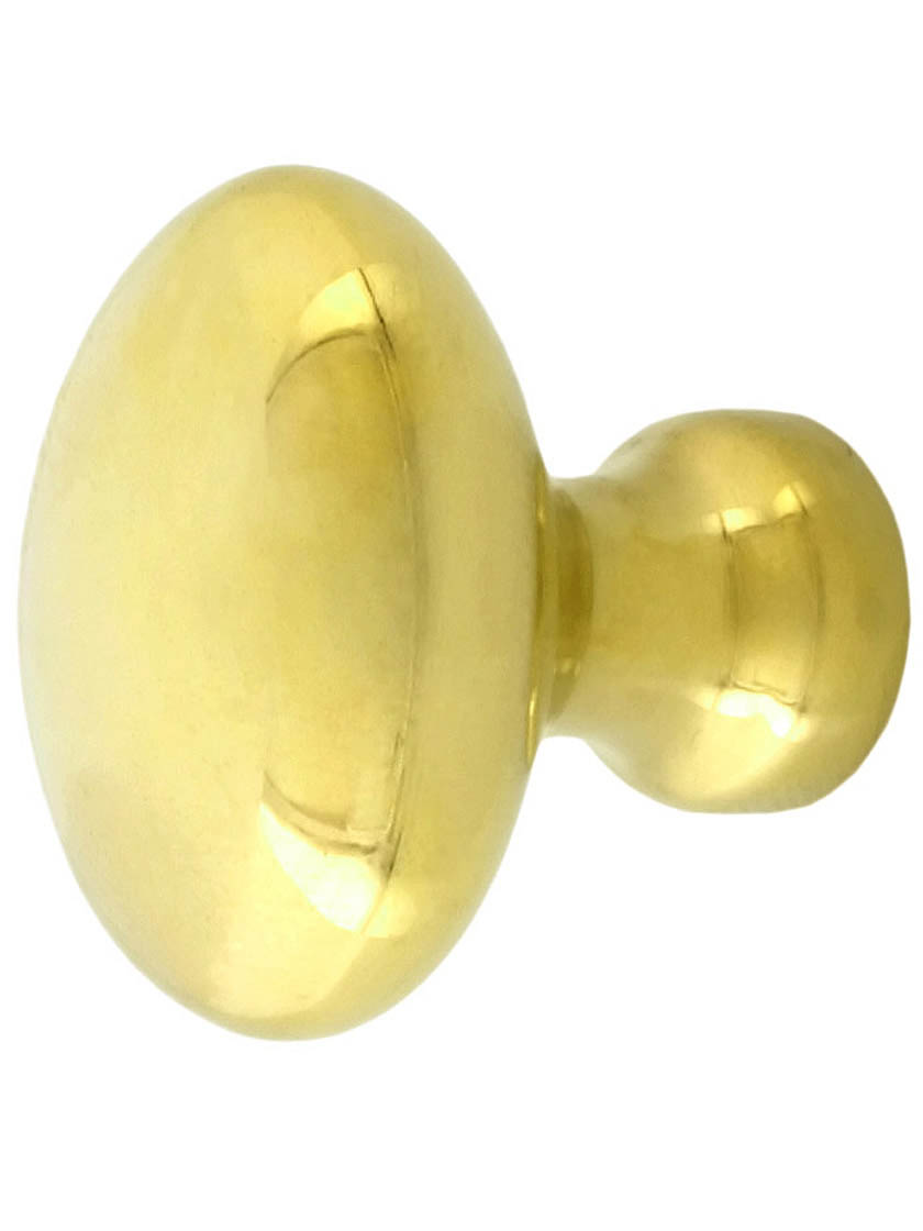 Small Oval Brass Cabinet Knob - 1" x 5/8"