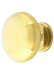 Small Classic Brass Cabinet Knob - 1 inch Diameter