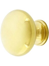 Classic Brass Cabinet Knob - 1 1/4" Diameter