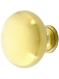 Large Classic Brass Cabinet Knob - 1 1/2 inch Diameter