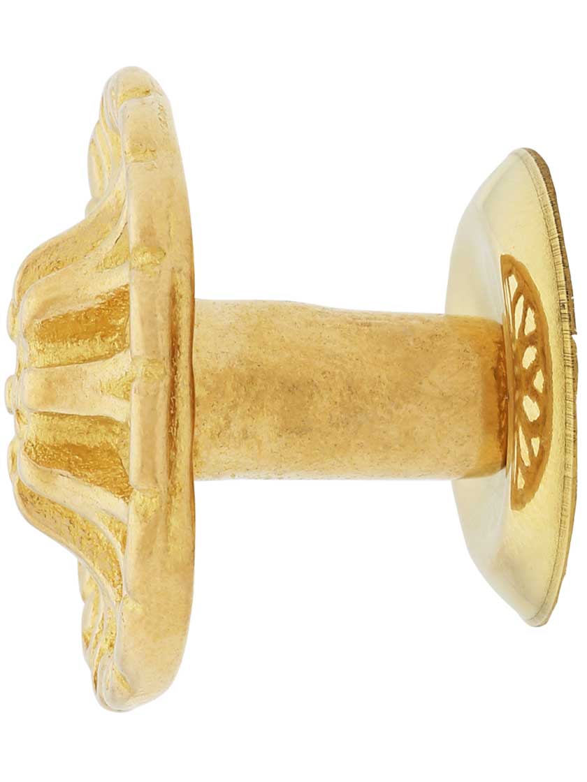 Cast Brass Ornate Cabinet Knob - 1 1/4" Diameter