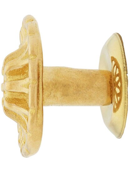 Alternate View of Cast Brass Ornate Cabinet Knob - 1 1/4 inch Diameter.