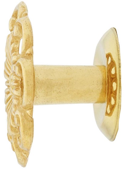 Alternate View of Cast Brass Ornate Cabinet Knob - 1 3/8 inch Diameter.