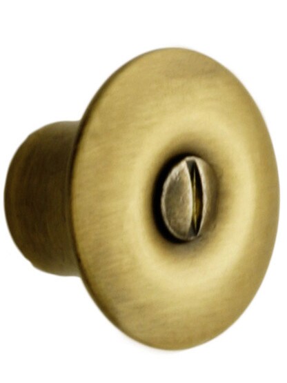 Brass Hoosier Cabinet Knob in Antique-By-Hand - 1 1/8 inch Diameter.