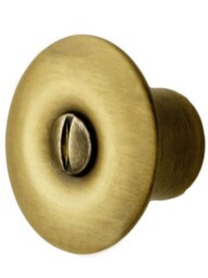 Brass Hoosier Cabinet Knob in Antique-By-Hand - 1 1/8" Diameter