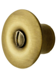 Brass Hoosier Cabinet Knob in Antique-By-Hand - 1 1/8 inch Diameter.
