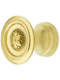 Small Flower Design Cabinet Knob - 1" Diameter