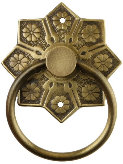 Eastlake Star Pattern Ring Pull In Antique-By-Hand