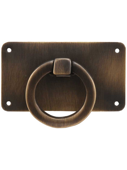Mission-Style Horizontal Drawer Ring Pull in Antique-by-Hand