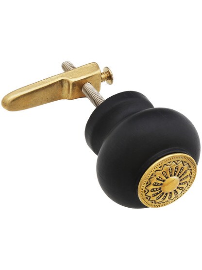 Cupboard Turn with Large Ebonized Wood Knob.