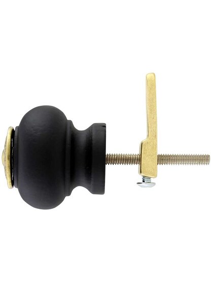Alternate View of Cupboard Turn with Large Ebonized Wood Knob.