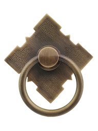 Solid-Brass Diamond Ring Pull in Antique-By-Hand