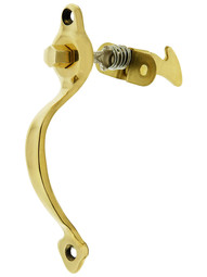 Solid Brass Cabinet Door Handle With Push-Button Catch