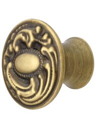 Medium Victorian Dresser Knob in Antique-By-Hand - 1 5/16" Diameter