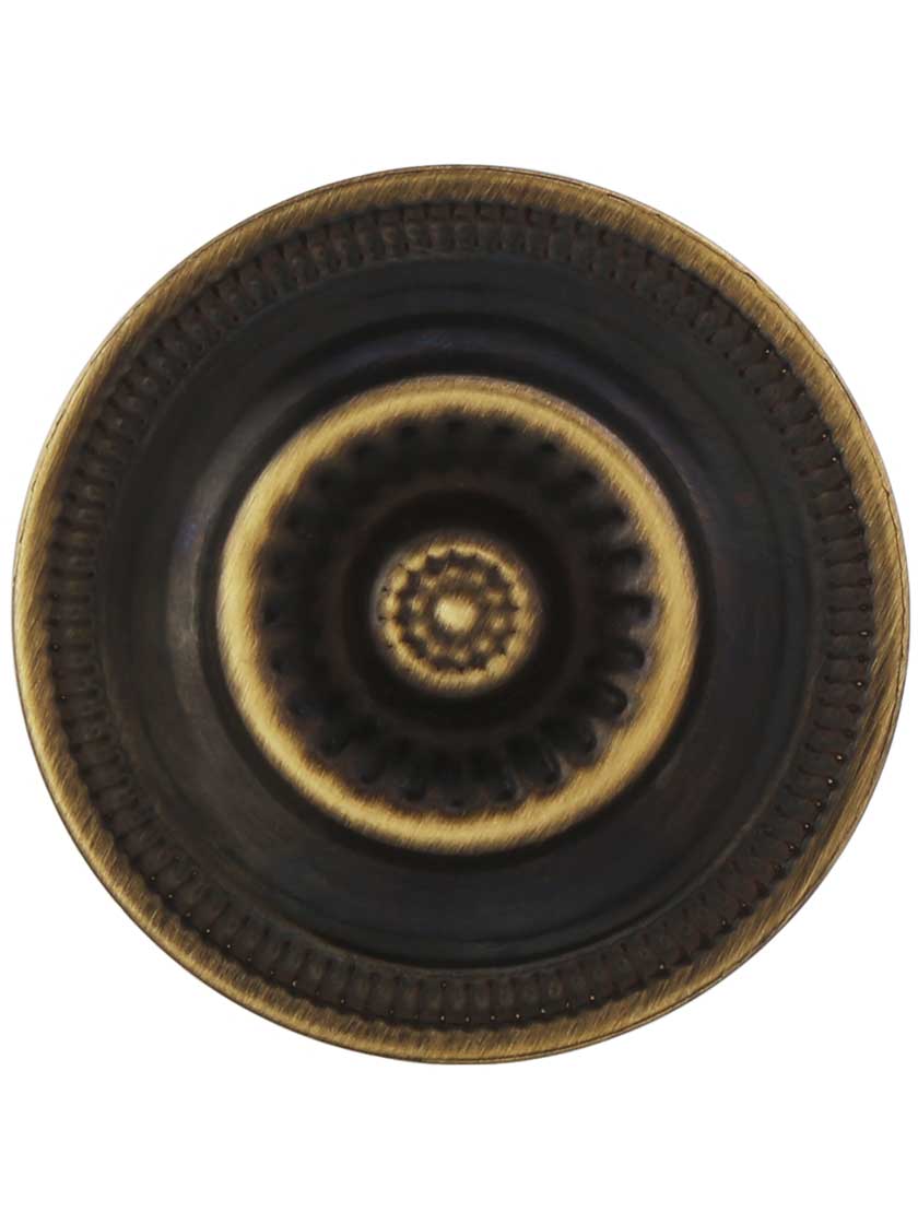 Large Federal Style Knob & Backplate in AntiqueByHand 1 5/8Inch