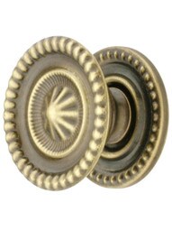 Medium Federal Style Knob & Backplate in Antique-By-Hand - 1 1/4-Inch Diameter