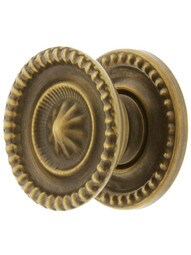 Small Federal Style Knob & Backplate in Antique-By-Hand - 1-Inch Diameter