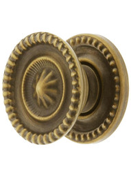 Small Federal Style Knob & Backplate in Antique-By-Hand - 1-Inch Diameter