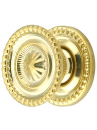 Small Federal Style Knob and Backplate - 1 inch Diameter
