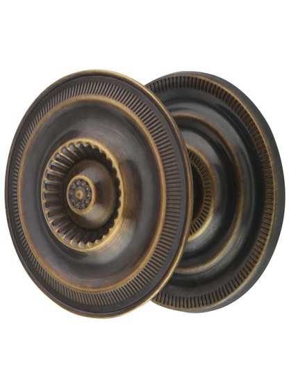Extra Large Federal-Style Knob and Back Plate - 2-Inch Diameter in Antique-By-Hand.