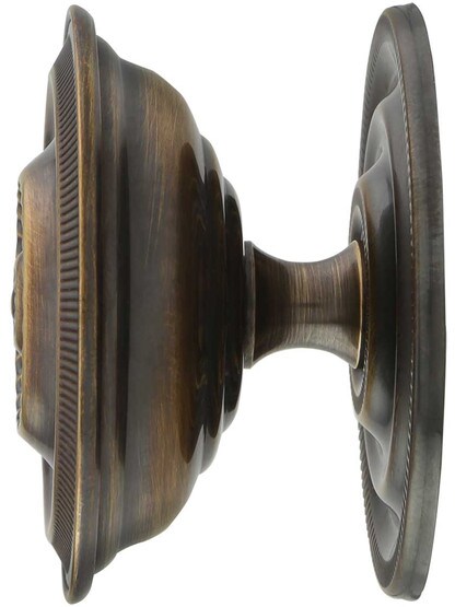 Alternate View of Extra Large Federal-Style Knob and Back Plate - 2-Inch Diameter in Antique-By-Hand.