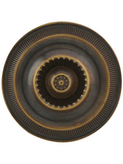 Alternate View 2 of Extra Large Federal-Style Knob and Back Plate - 2-Inch Diameter in Antique-By-Hand.