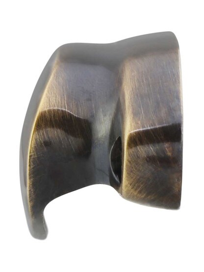 Alternate View of 3 5/8 inch Cast Brass Oval Bin Pull In Antique-By-Hand