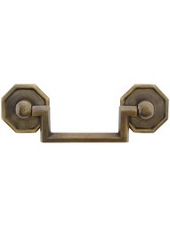 Medium Chippendale Rosette Pull in Antique-by-Hand - 3 inch Center to Center.