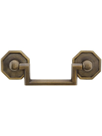 Medium Chippendale Rosette Pull in Antique-by-Hand - 3 inch Center to Center.