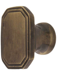 Octagonal Deco Cabinet Knob in Antique-By-Hand - 1 1/4 inch x 7/8 inch