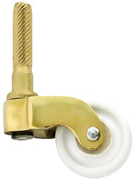 Solid-Brass Stem Caster with Porcelain Wheel - 1" Diameter