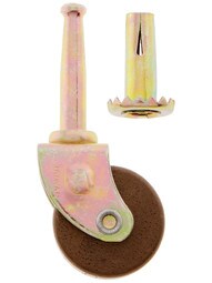Steel Grip-Neck Caster with 1 1/4 inch Dark Hardwood Wheel.